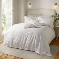 Wylder Tilly 100% Cotton Ruffle Duvet Cover Set in White | Size: King