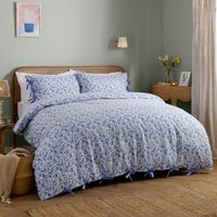 Wylder Hannah Floral 100% Cotton Duvet Cover Set in Blue | Size: Super King