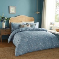 Wylder Bronte Floral 100% Cotton Duvet Cover Set in Light Blue | Size: Super King