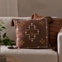 Durdle 100% Cotton Embroidered Tasselled Cushion cm x 45 cm