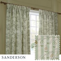 Sanderson Chinese Lanterns Embroidered Room Darkening Pencil Pleat Curtains in Light Green | Size: 168 cm width x 229 cm drop