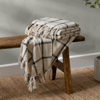 Beni Slub Cotton Check Throw cm x 180 cm