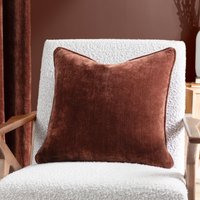 Heavy Chenille Woven Piped Cushion Burnt cm x 50 cm