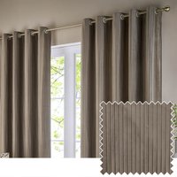 Paoletti Corinthian Velvet Room Darkening Eyelet Curtain Pair in Light Brown | Size: 229 cm width x 183 cm drop