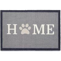 My Mat Home Paw 1 Washable Indoor Nylon Mat in Grey | Size: 50 cm x 75 cm
