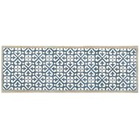 My Mat Washable Nylon Harlequin Tile Blue Indoor Mat in Mid Blue | Size: 50 cm x 75 cm