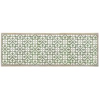 My Mat Washable Nylon Harlequin Tile Green Indoor Mat in Light Green | Size: 50 cm x 75 cm