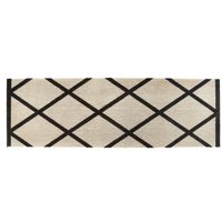 My Mat Washable Nylon Border Geo Indoor Mat in Cream | Size: 50 cm x 150 cm