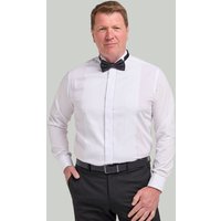 Wing Collar Ribbed Piqué Dress Shirt inches