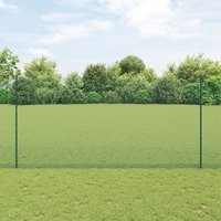 Berkfield Home Welded Wire Fence with 11 U Posts Green 1.6x25 m Steel