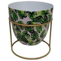 Decorative Planter Stand Iron L13 x W13 x H13 cm Green White