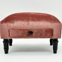 Footstool Drawer Velvet L25 x W45 x H28 cm Pack
