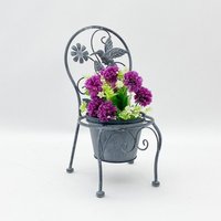 Single Garden Planter Metal L27 x W22 x H44 cm Stone Grey