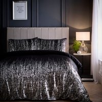 Marseilles Printed Velvet Metallic Duvet Cover Quilt Set Pillowcase Single