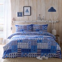 Regatta Nautical Reversible Duvet Cover Quilt Set Pillowcase King