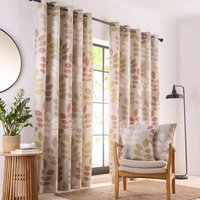 Springfield Leaf Fully Lined Eyelet Curtain Set cm width x 137 cm drop