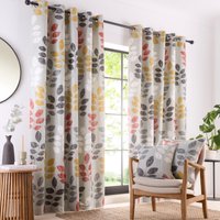 Springfield Leaf Fully Lined Eyelet Curtain Set cm width x 183 cm drop