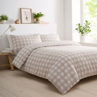 Gingham Check Bedding Duvet Cover Quilt Set Pillowcase Super King