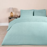 Thermal Soft Teddy Fleece Duvet Cover Bedding Set Duck Egg King