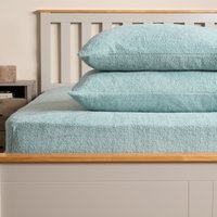 Teddy Fleece Thermal Fitted Bed Sheet Duck Egg King Fitted