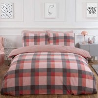 Check Teddy Duvet Cover Pillowcase Set Light Single
