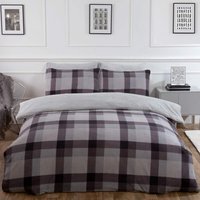 Check Teddy Duvet Cover Pillowcase Set Double