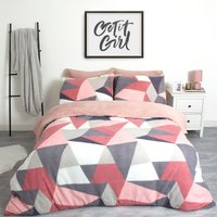 Shapes Teddy Duvet Cover Pillowcase Bedding Set Light Double
