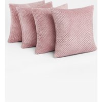 4 Pack Waffle Fleece Square Cushion Covers Light cm x 45 cm