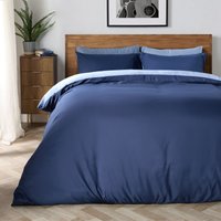 Plain Dyed Reversible Duvet Cover Cover Pillowcase Set Single