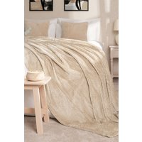 Luxury Large Waffle Honeycomb Mink Warm Throw Light cm x 240 cm