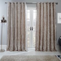 Ready Made Eyelet Crushed Velvet Curtains cm width x 183 cm drop