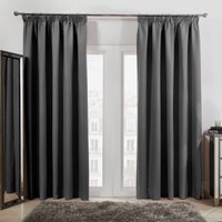 Pair Ready Made Thermal Pencil Pleat Blackout Curtains cm width x 183 cm drop