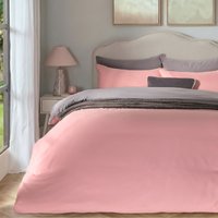 Plain Dyed Reversible Duvet Cover Cover Pillowcase Set Light Single