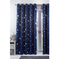Pair Star Ready Made Eyelet Blackout Curtains cm width x 228 cm drop