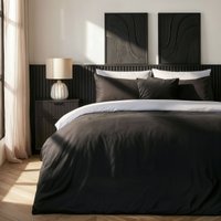 Plain Reversible Duvet Cover Pillowcase Set Super King