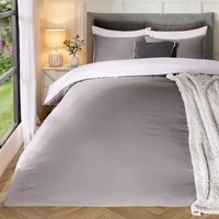 Plain Reversible Duvet Cover Pillowcase Set King