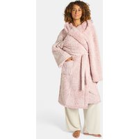 Teddy Marl Fleece Dressing Gown Full Length Robe Light