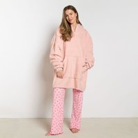 Teddy Fleece Sherpa Hooded Blanket Oversized Throw Light