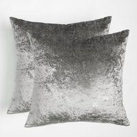 Luxury Crushed Velvet Set 2 Cushion Covers Plain