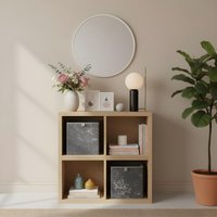Pack 4 Crushed Velvet Folding Storage Box Cube