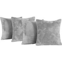 4 Pack Waffle Fleece Square Cushion Covers cm x 45 cm