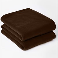 Warm Plain Fleece Throw Over Bed Blanket cm x 240 cm