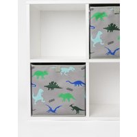 Pack 2 x Dinosaur Print Cube Storage Boxes