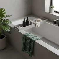 Bamboo Bath Tray Storage Bathtub Rack Caddy