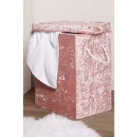 Laundry Bag Crushed Velvet Foldable Compact Clothing Storage Basket Light