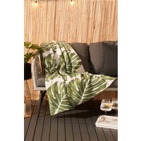 Tropical Leaf Print Polar Fleece Throw cm x 150 cm