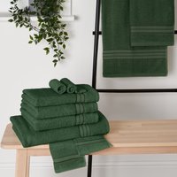OHS 4 Pack of 100% Cotton Bathroom Hand Towel in Dark Green