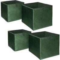 Pack 4 Matte Velvet Cube Storage Boxes