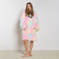 Fluffy Long Fibre Sherpa Hooded Blanket Plush Fleece Soft Throw