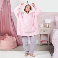 Unicorn Oversized Sherpa Fleece Hoodie Blanket Light